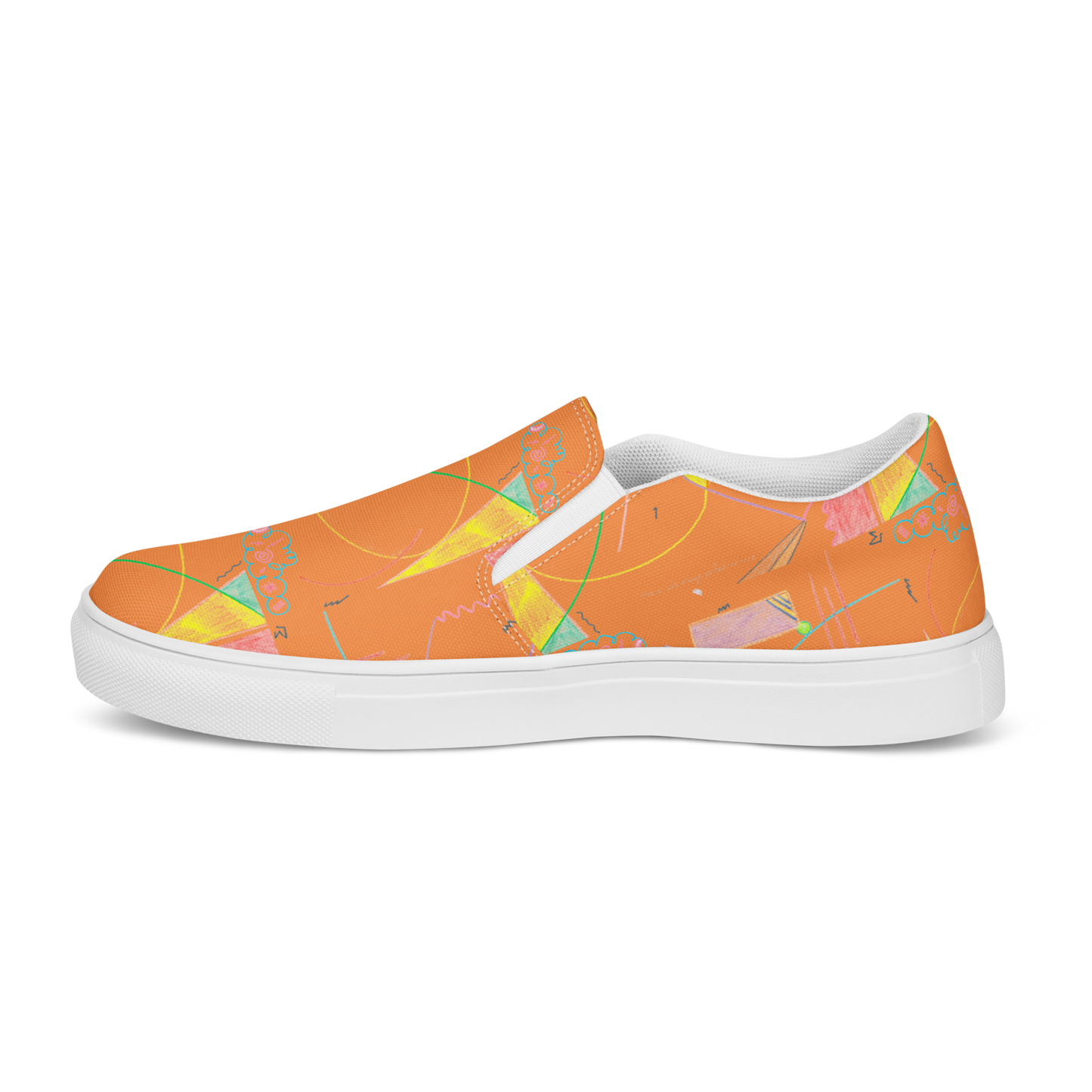 TruFlow, masculine slip-on canvas shoes in orange
