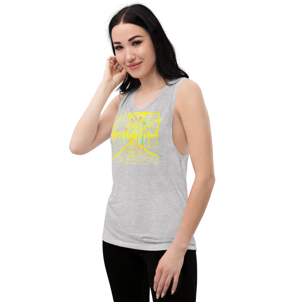 the stillness that came over the world, feminine fitted muscle tank