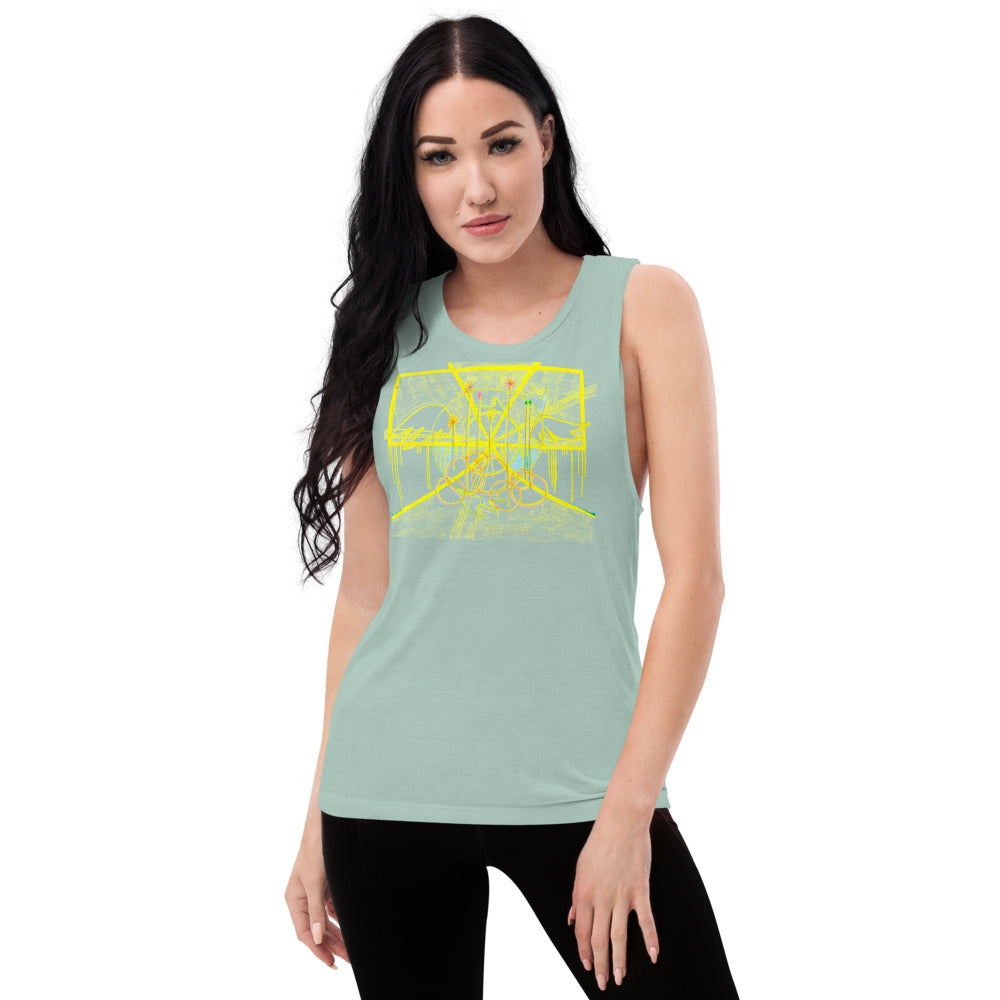 the stillness that came over the world, feminine fitted muscle tank
