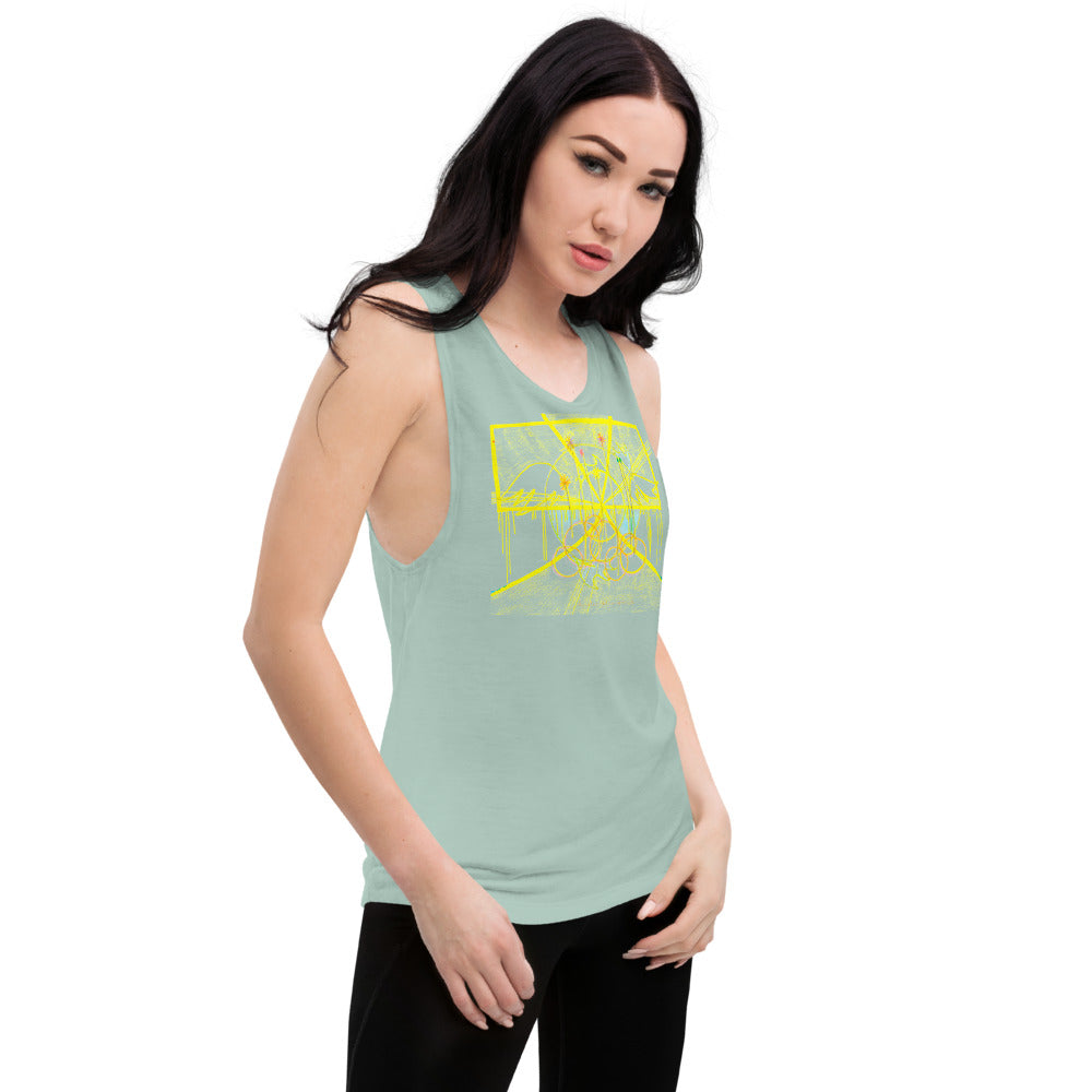 the stillness that came over the world, feminine fitted muscle tank