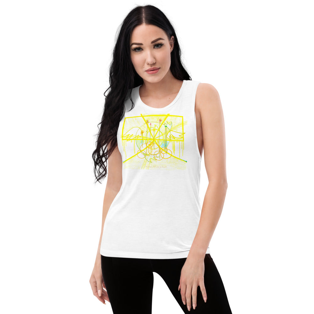 the stillness that came over the world, feminine fitted muscle tank