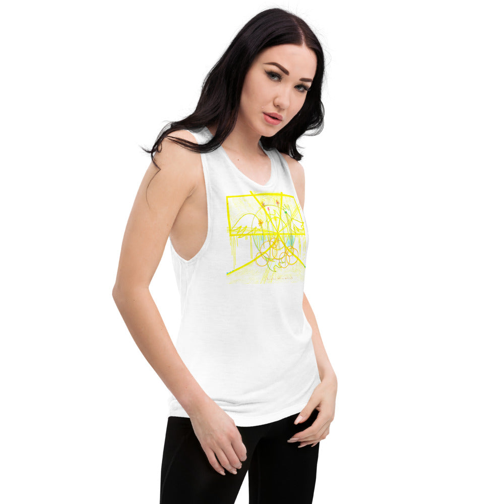 the stillness that came over the world, feminine fitted muscle tank
