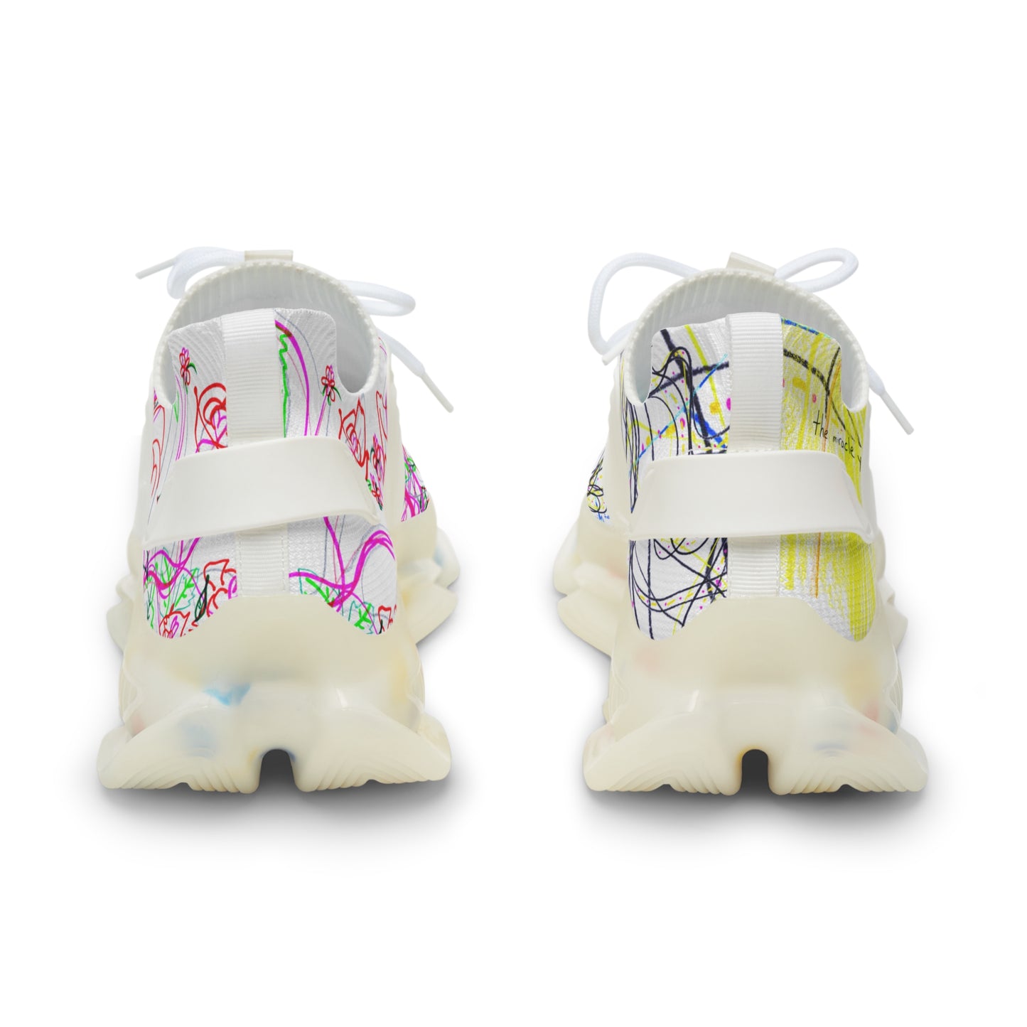 'KEEP YOUR PANTS ON' men's white sneakers with white & black detailing