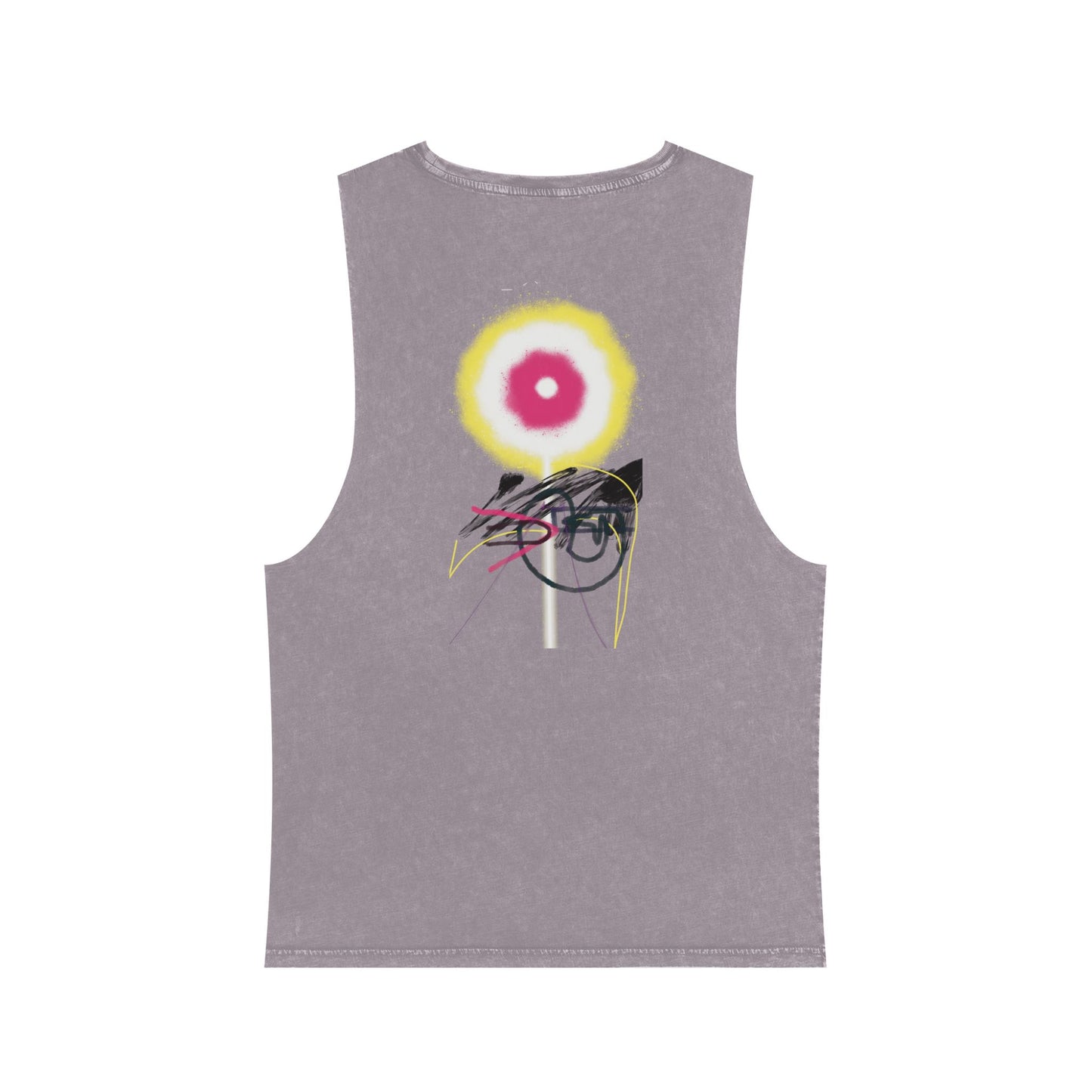 'a trench coat of sunshine', 'you cannot look back' & 'you have spiritual protection up the wazoo' unisex 100% cotton muscle tank in 4 stonewash colours