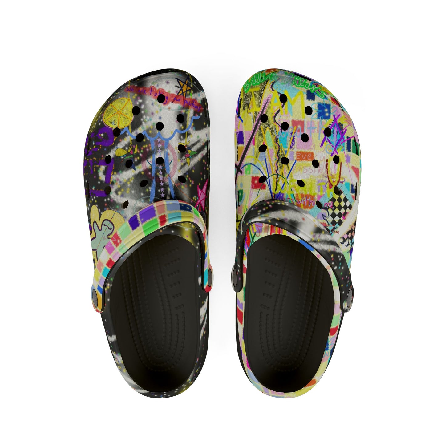'every possible WEALTH exists within me' men's clogs in 2 colours