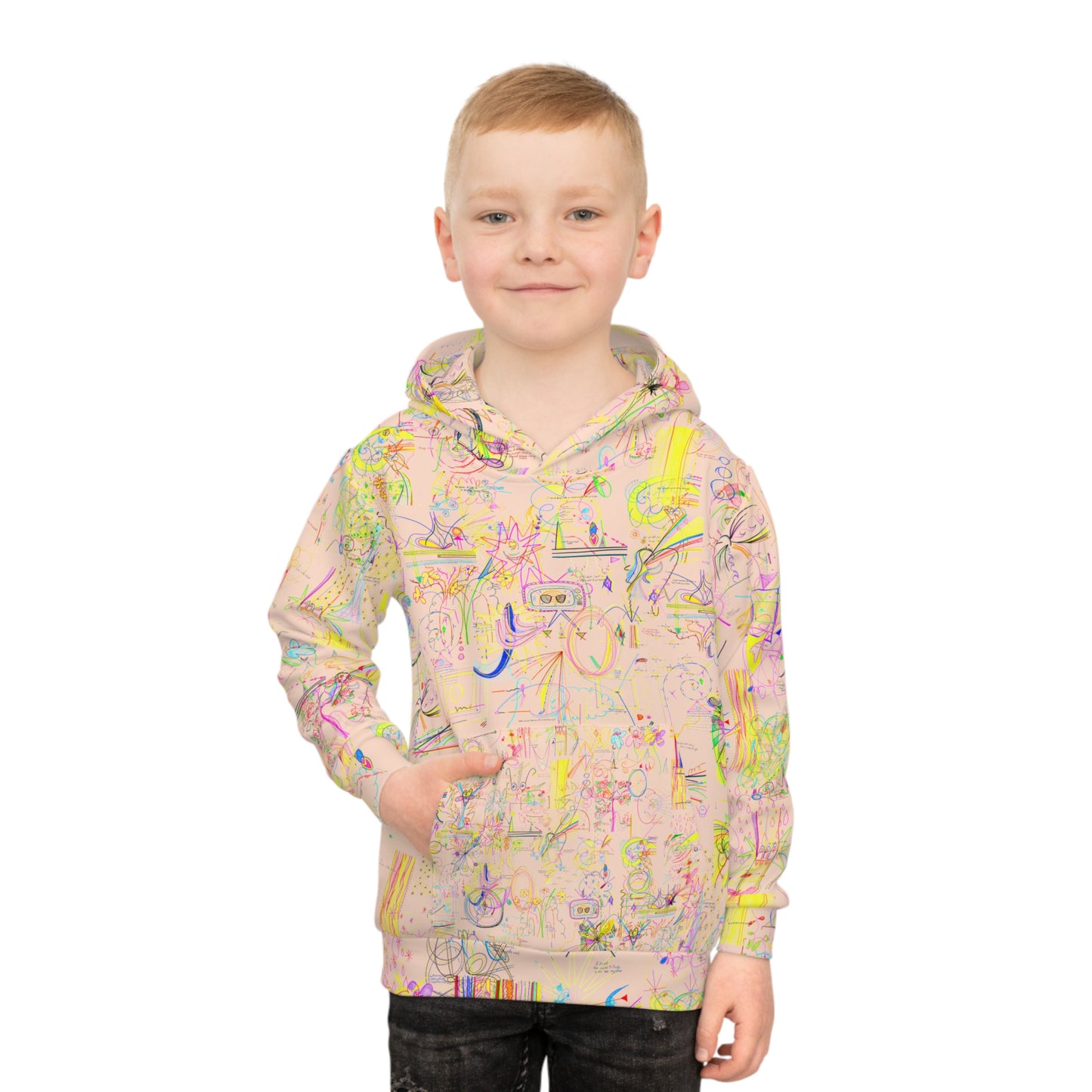 'YOUR BLESSINGS ARE PROTECTED' kids recycled hoodie in light pink
