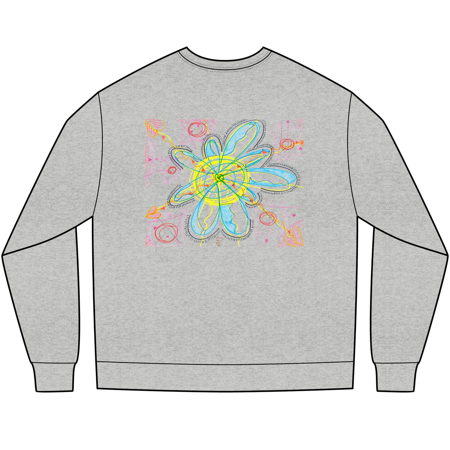 'stay in your own circle' +  'the space between Reality, and your thoughts about it: Infinite' heavyweight 100% cotton long sleeve shirt in navy