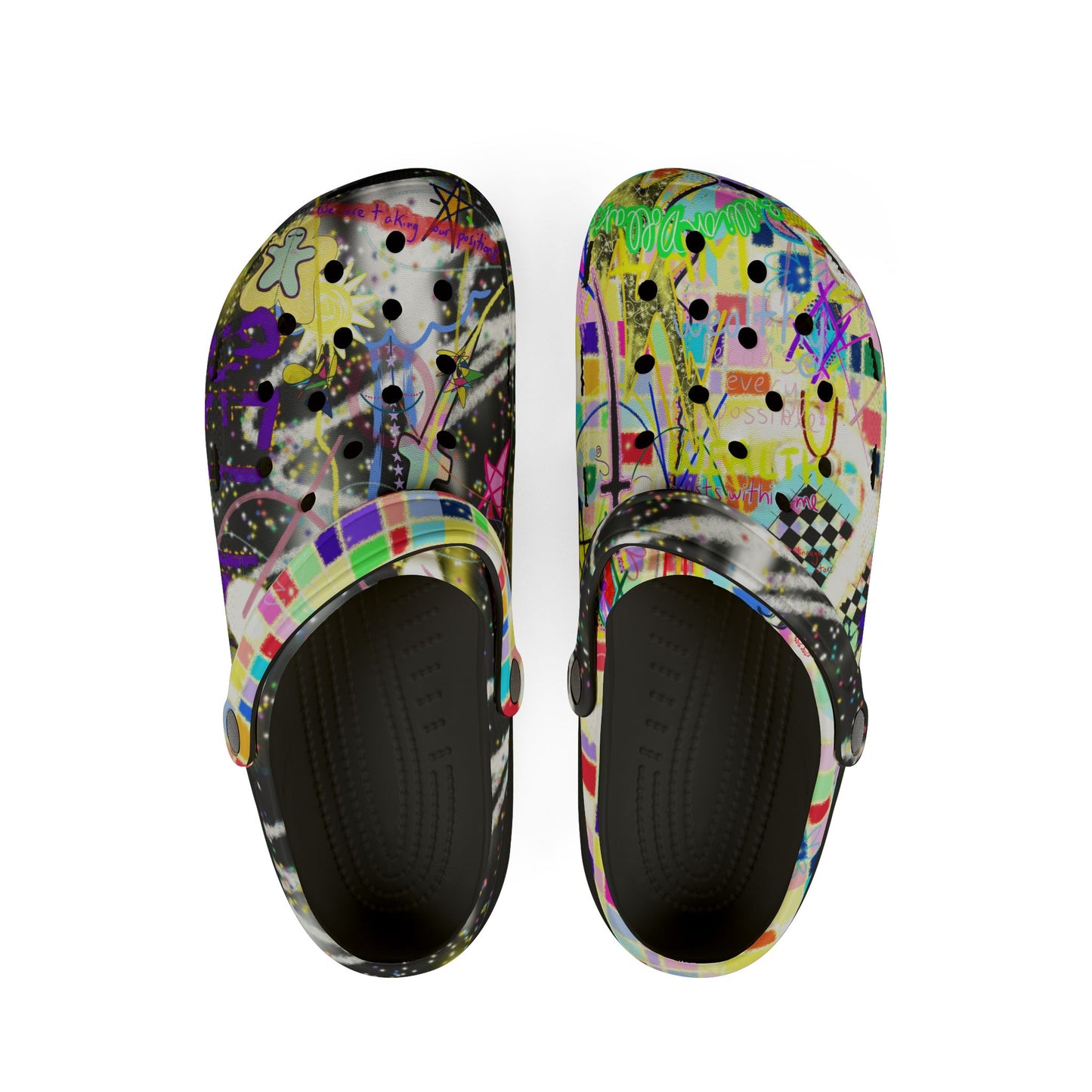 'I AM wealthy because every possible WEALTH exists within me' men's clogs in 2 colours