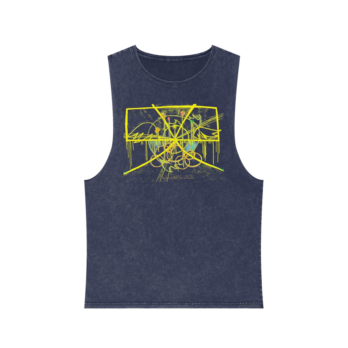 'a trench coat of sunshine', 'you cannot look back' & 'you have spiritual protection up the wazoo' unisex 100% cotton muscle tank in 4 stonewash colours