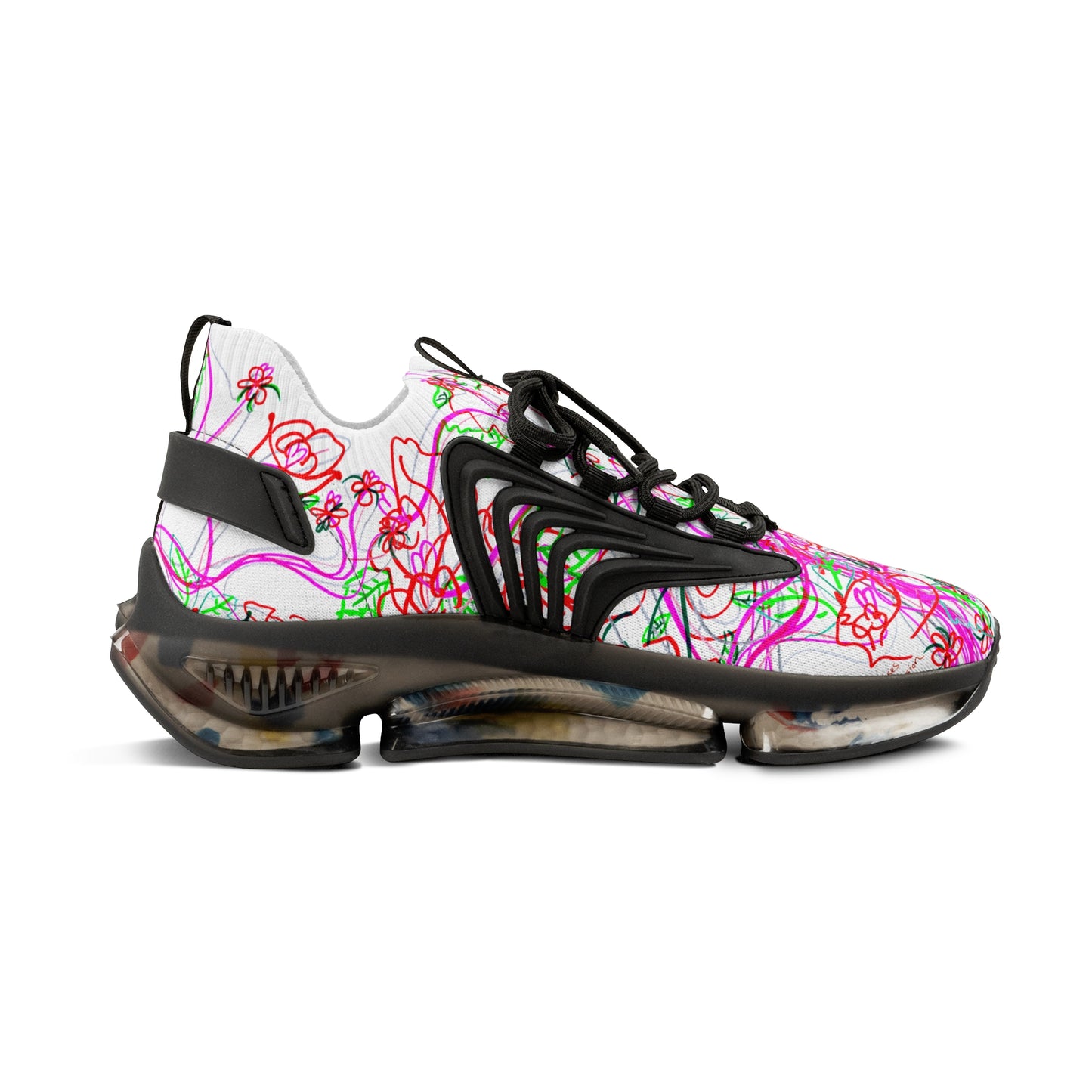 'KEEP YOUR PANTS ON' men's white sneakers with white & black detailing