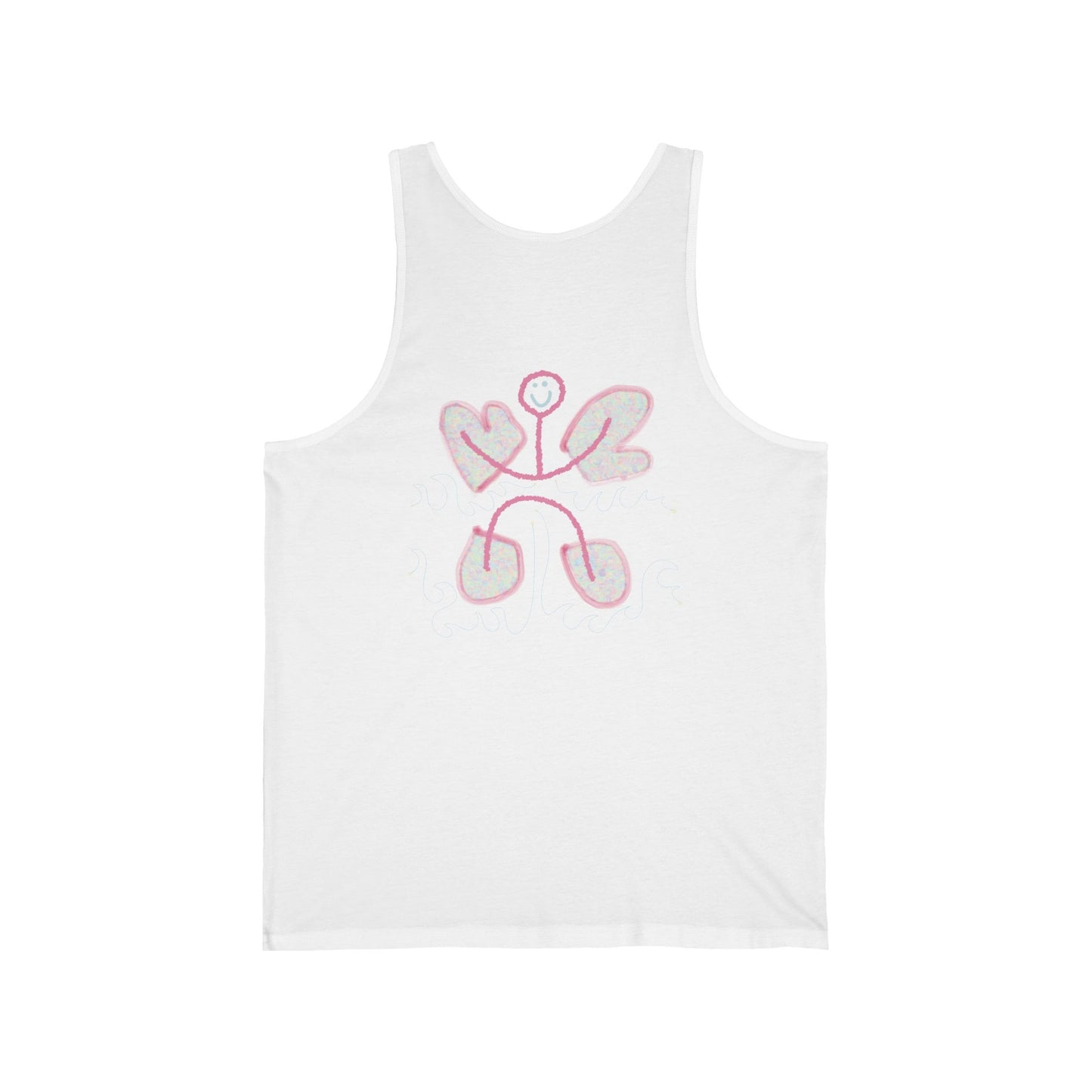 'Joy Revenge' unisex 100% cotton classic tank in navy & white