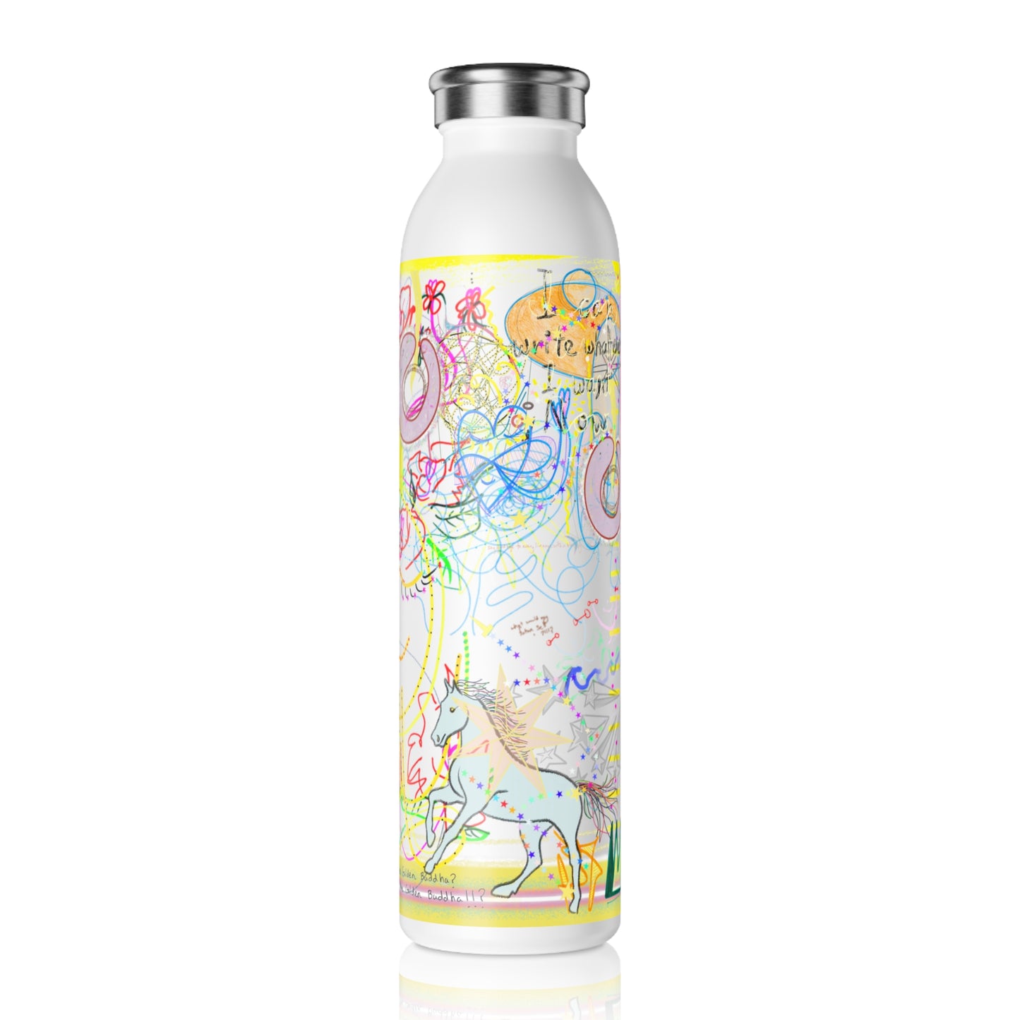 'are you the golden buddha? or are you the golden buddha?!' 20oz stainless steel water bottle