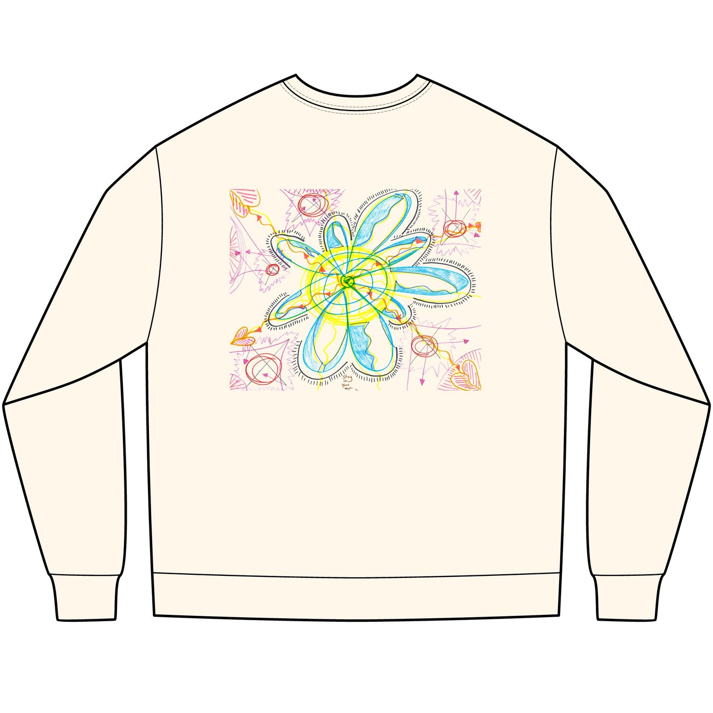 'stay in your own circle' +  'the space between Reality, and your thoughts about it: Infinite' heavyweight 100% cotton long sleeve shirt in navy