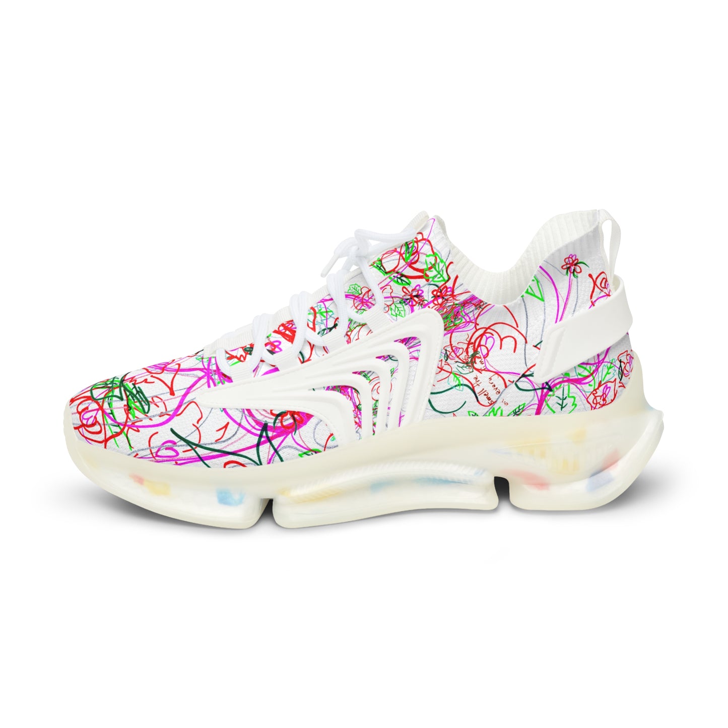 'KEEP YOUR PANTS ON' men's white sneakers with white & black detailing