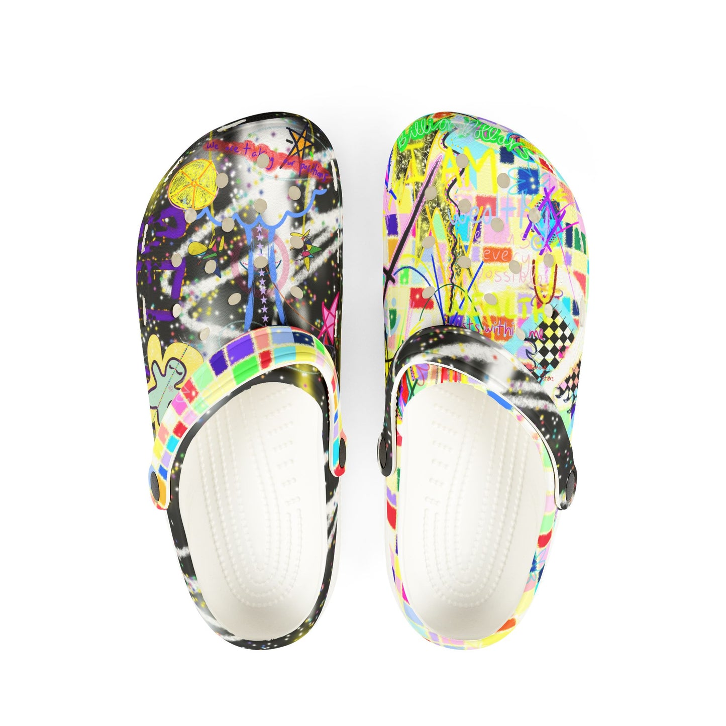 'every possible WEALTH exists within me' men's clogs in 2 colours