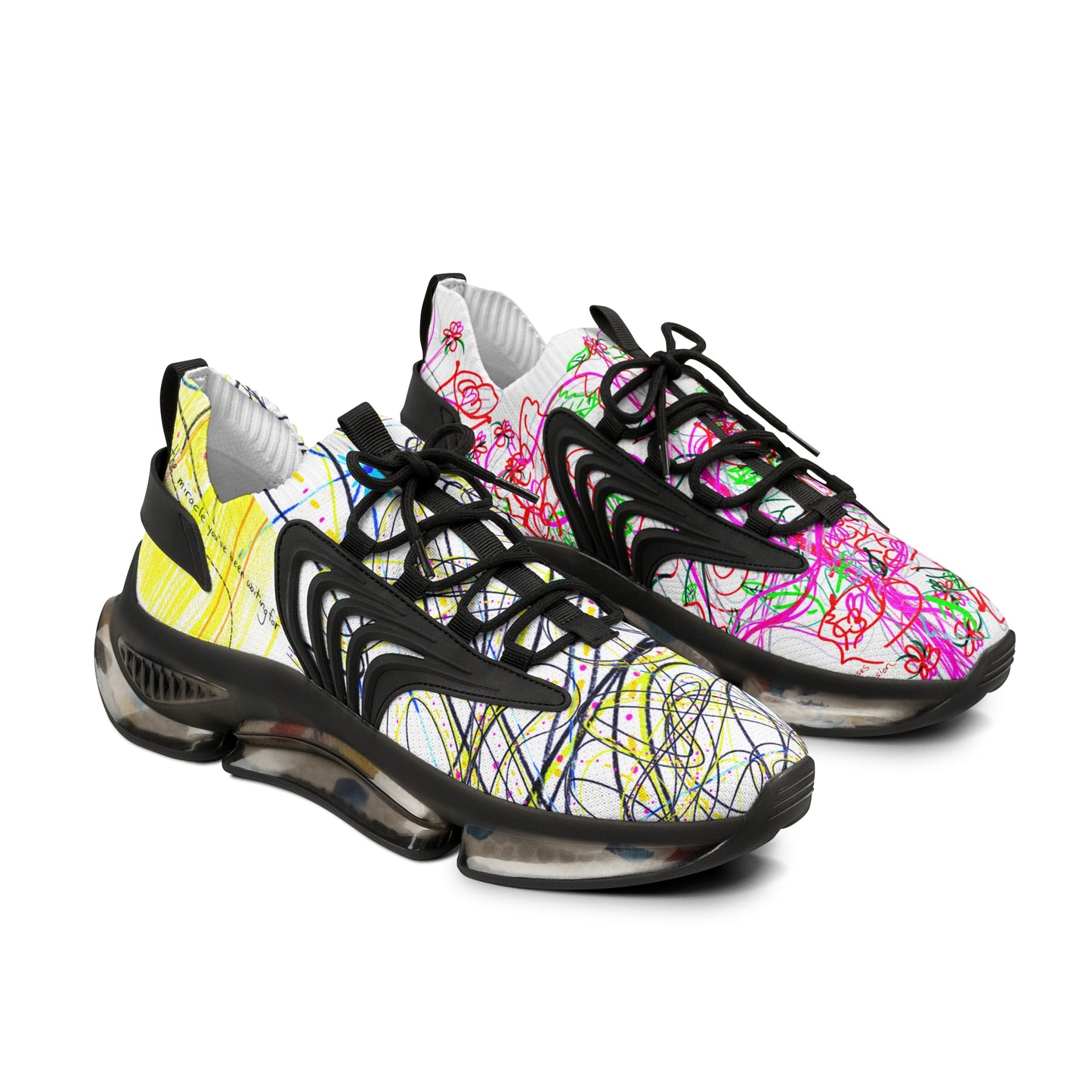 'KEEP YOUR PANTS ON' men's white sneakers with white & black detailing