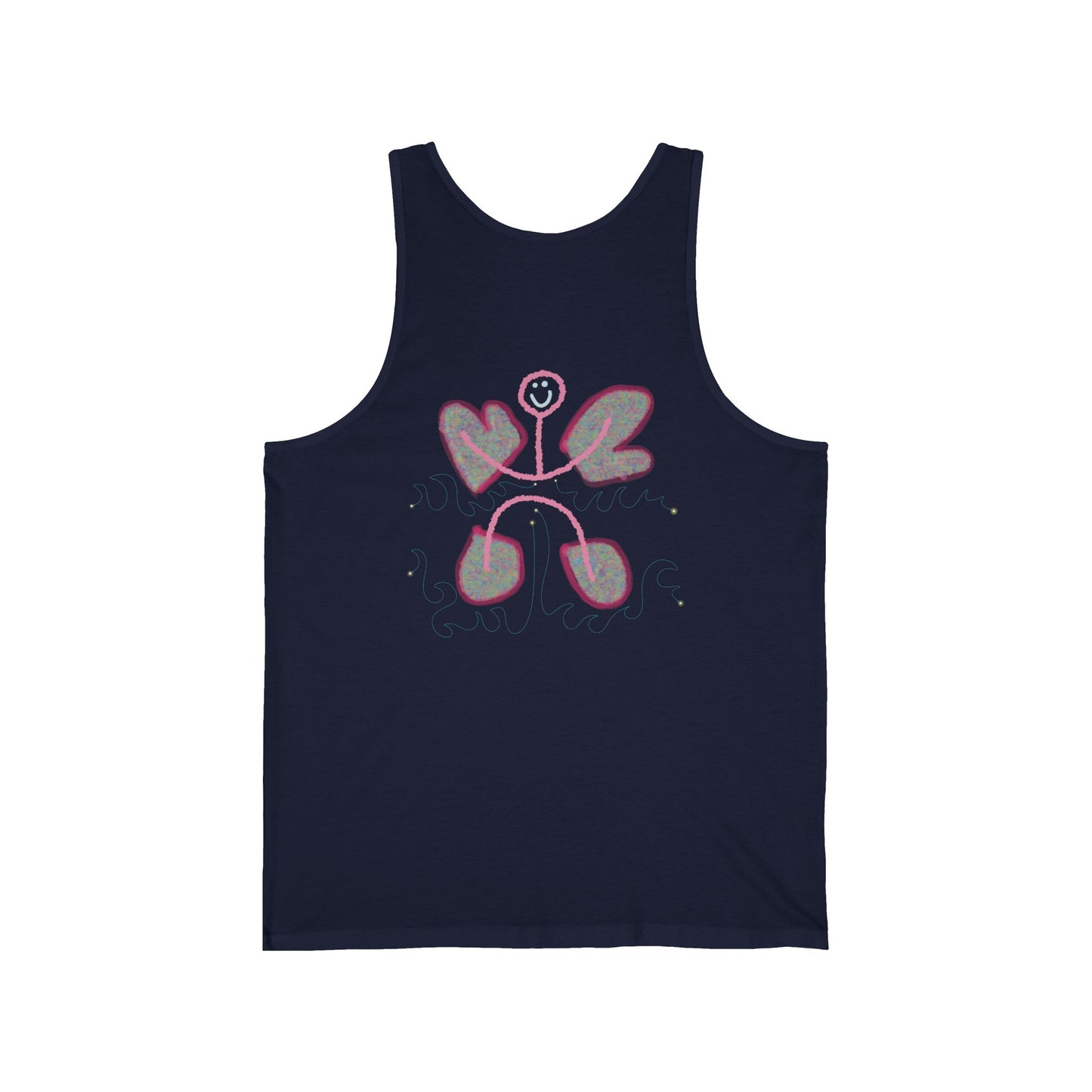 'Joy Revenge' unisex 100% cotton classic tank in navy & white