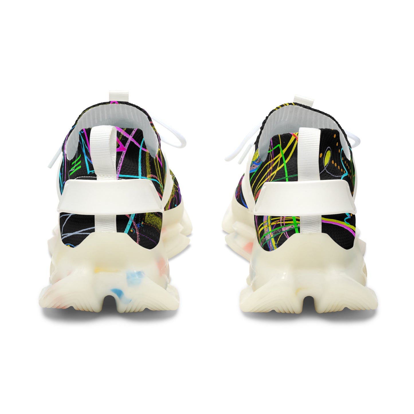 'KEEP YOUR PANTS ON'  women's black sneakers with white & black detailing