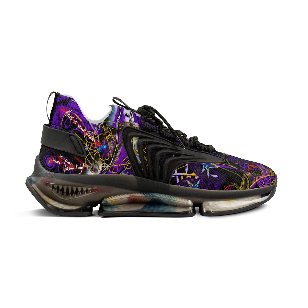 'this is your power, this is your team light' men's sneakers