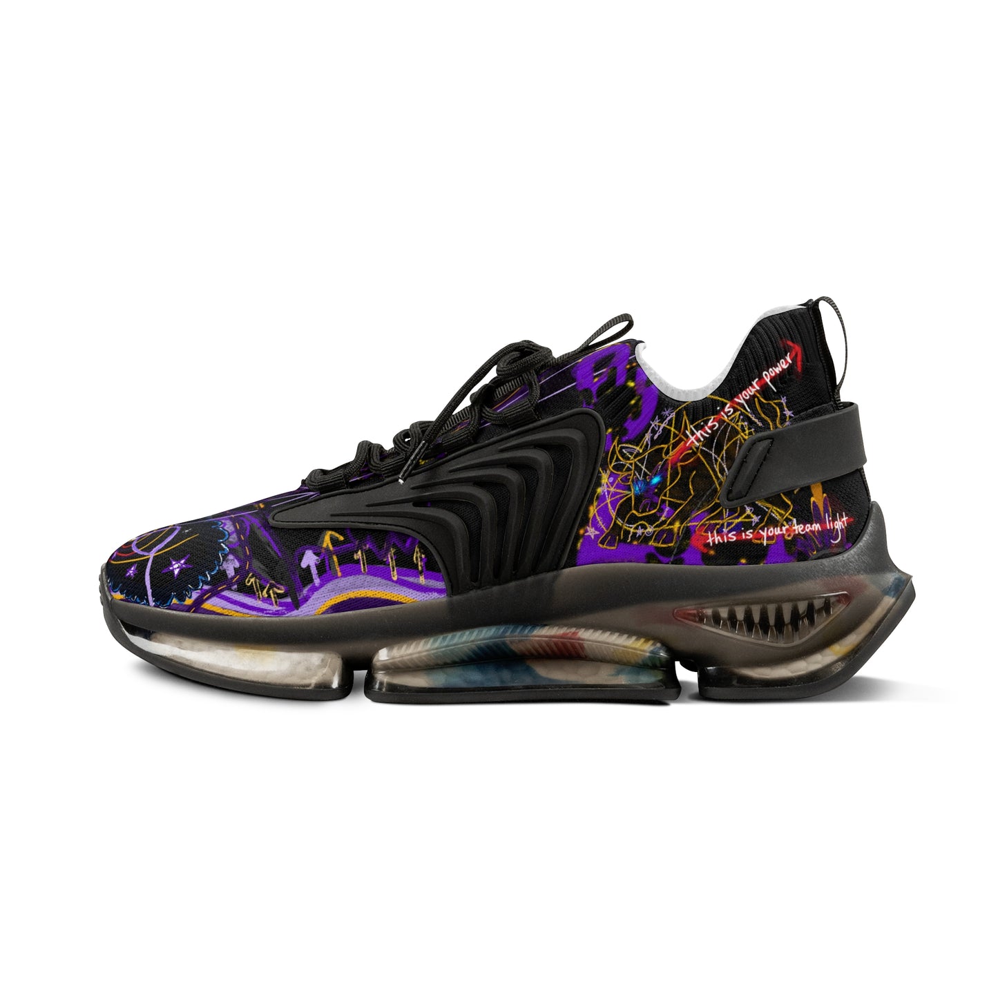 'this is my power, this is my team light' men's sneakers