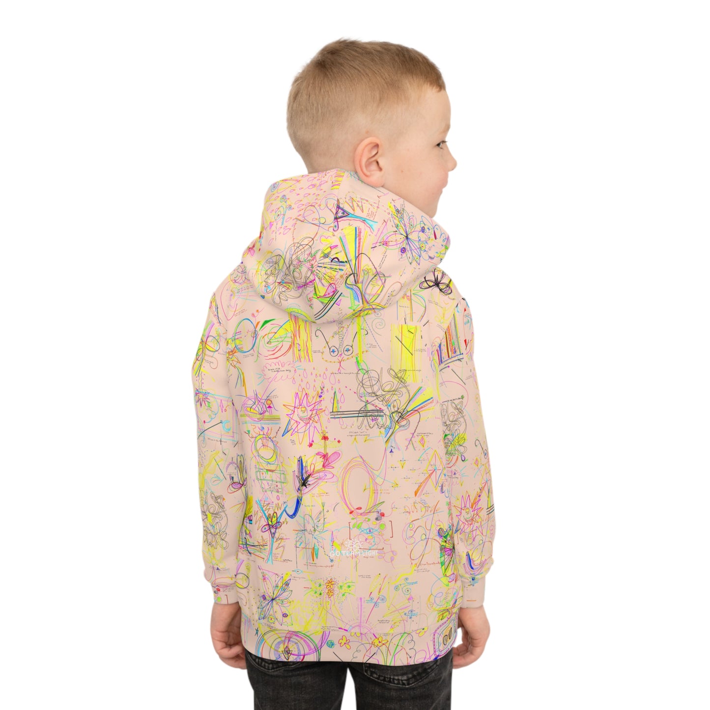 'YOUR BLESSINGS ARE PROTECTED' kids recycled hoodie in light pink