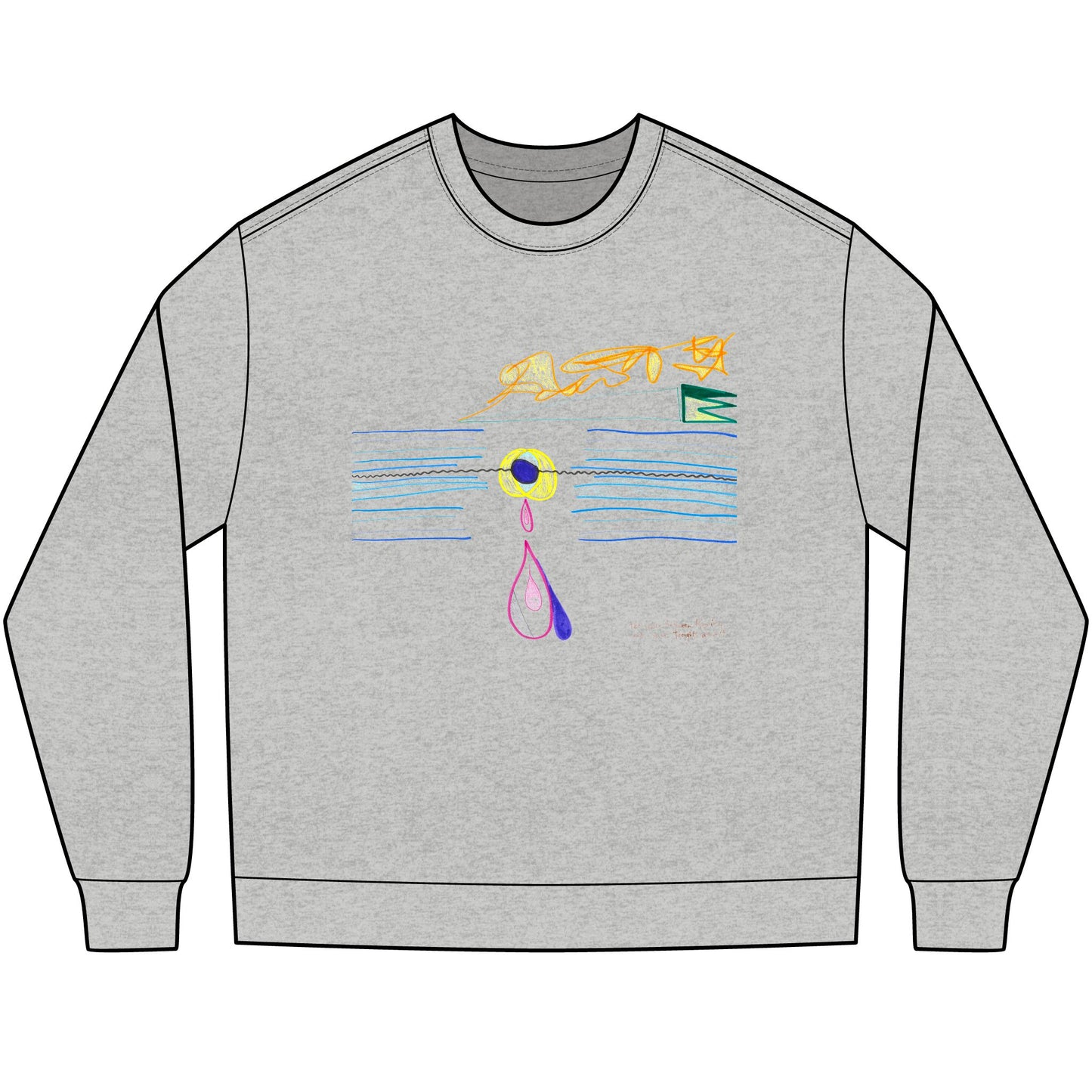 'stay in your own circle' +  'the space between Reality, and your thoughts about it: Infinite' heavyweight 100% cotton long sleeve shirt in navy