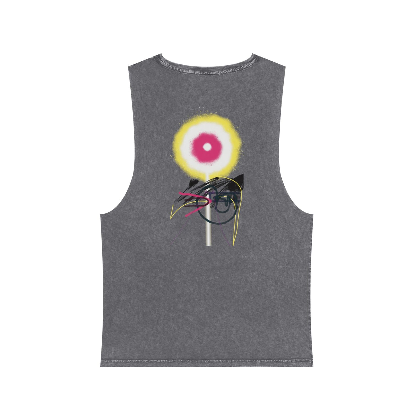 'a trench coat of sunshine', 'you cannot look back' & 'you have spiritual protection up the wazoo' unisex 100% cotton muscle tank in 4 stonewash colours