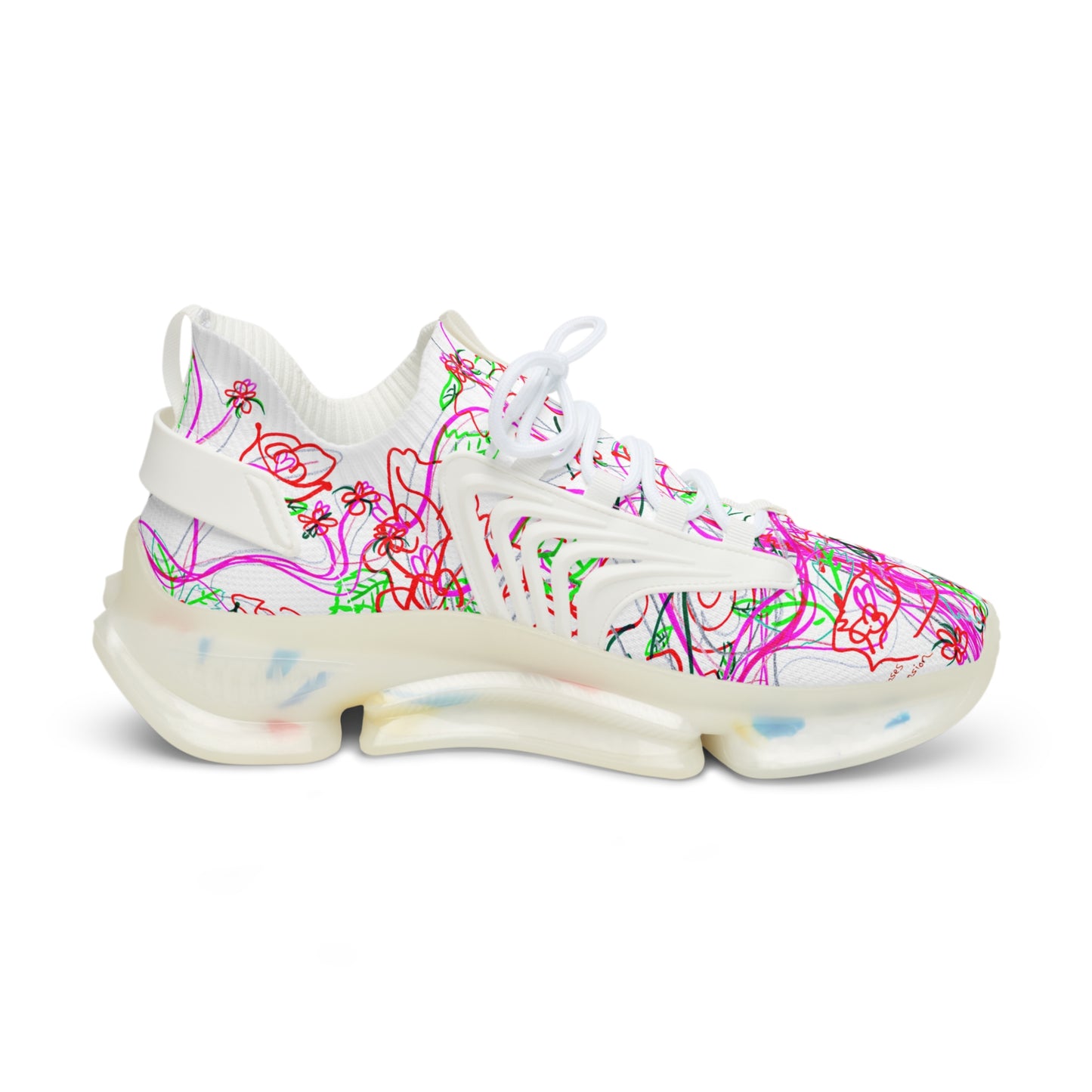 'KEEP YOUR PANTS ON' men's white sneakers with white & black detailing