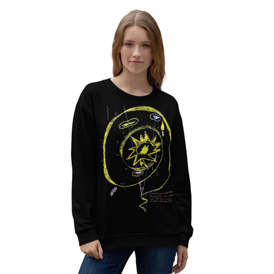 I have found the future NOW, from my Golden Star Center, and I will hold my vision, as false reflections fall. recycled unisex sweatshirt in black