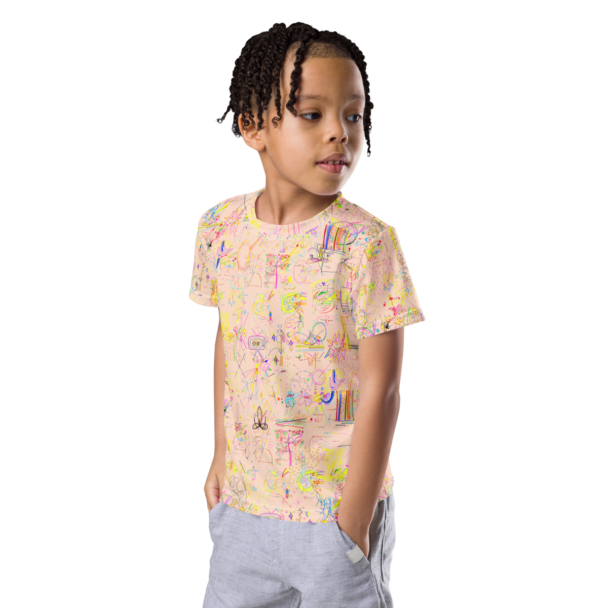 'YOUR BLESSINGS ARE PROTECTED' kids T-shirt in light pink