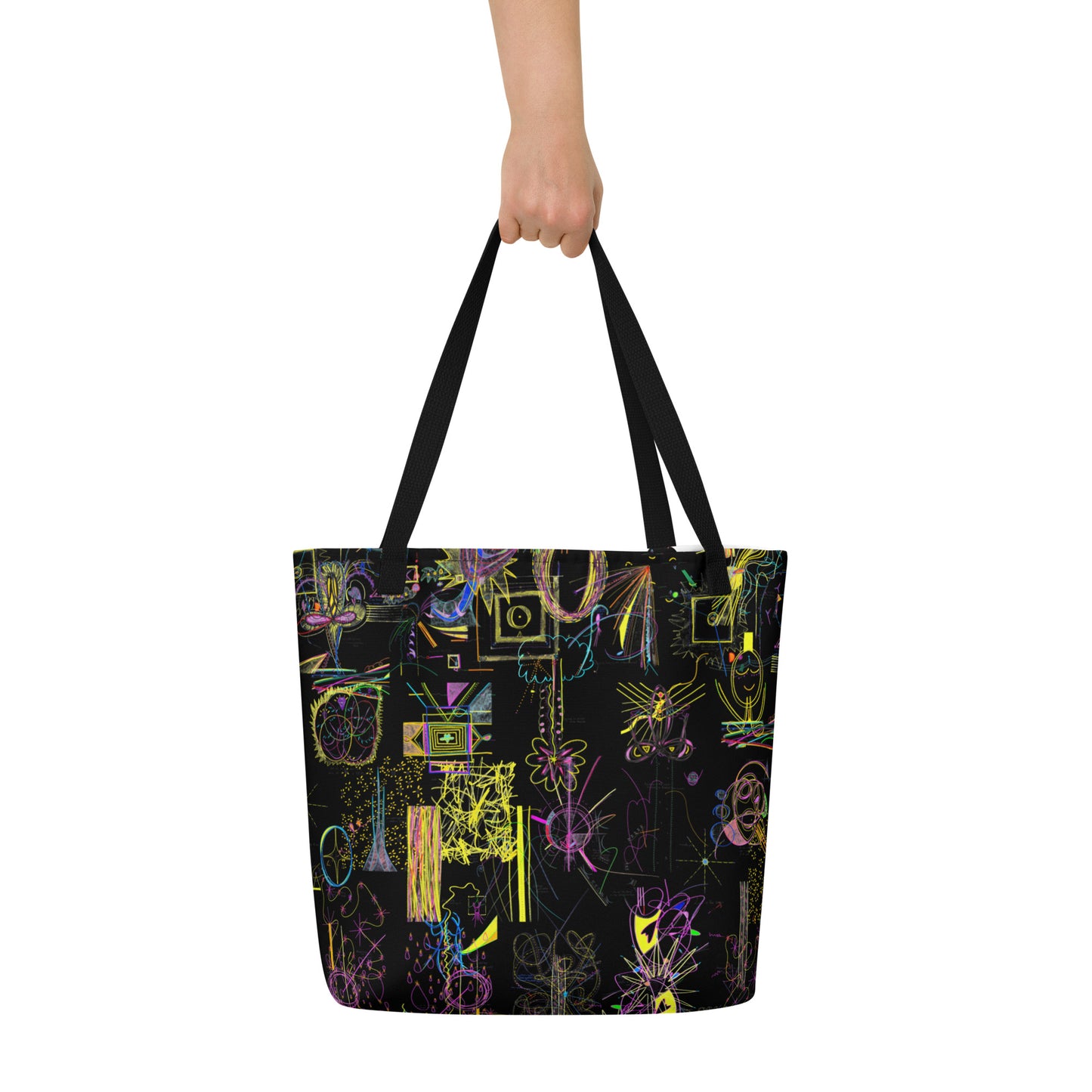YOUR BLESSINGS ARE PROTECTED, large tote bag with pocket