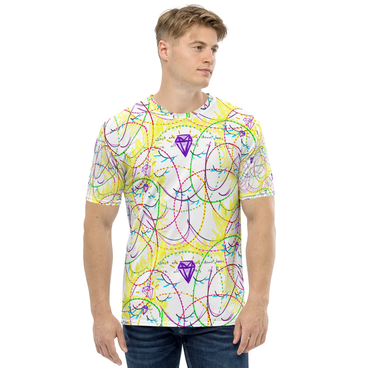 what are we doing down here, where all of this is REAL, masculine T-shirt