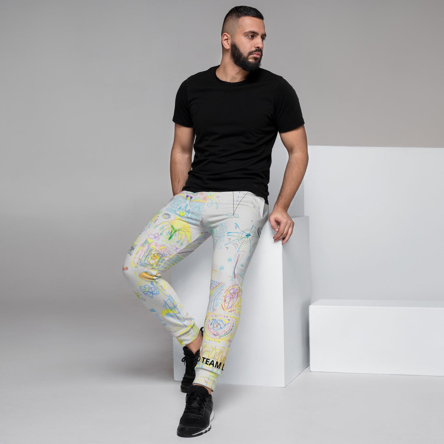 Move By Light, masculine joggers in light grey