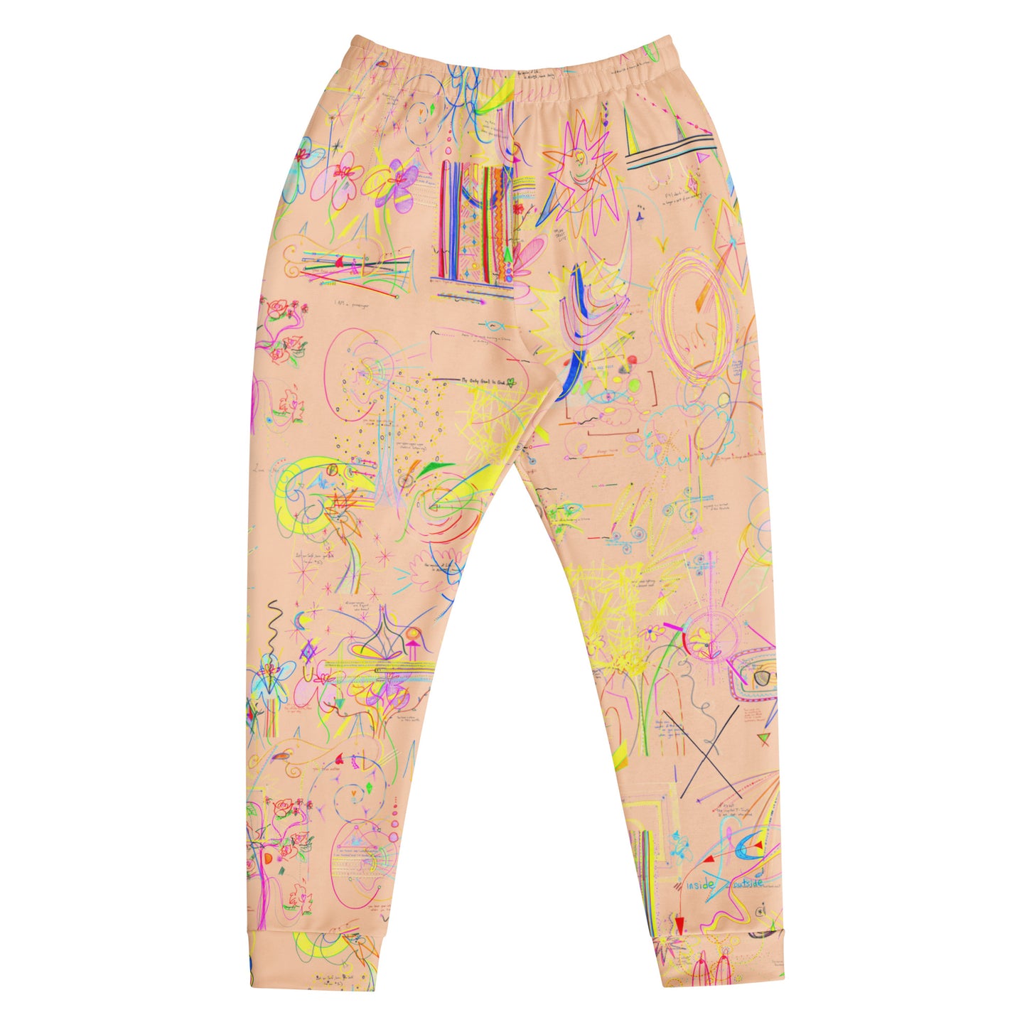 'YOUR BLESSINGS ARE PROTECTED' men's joggers in peach