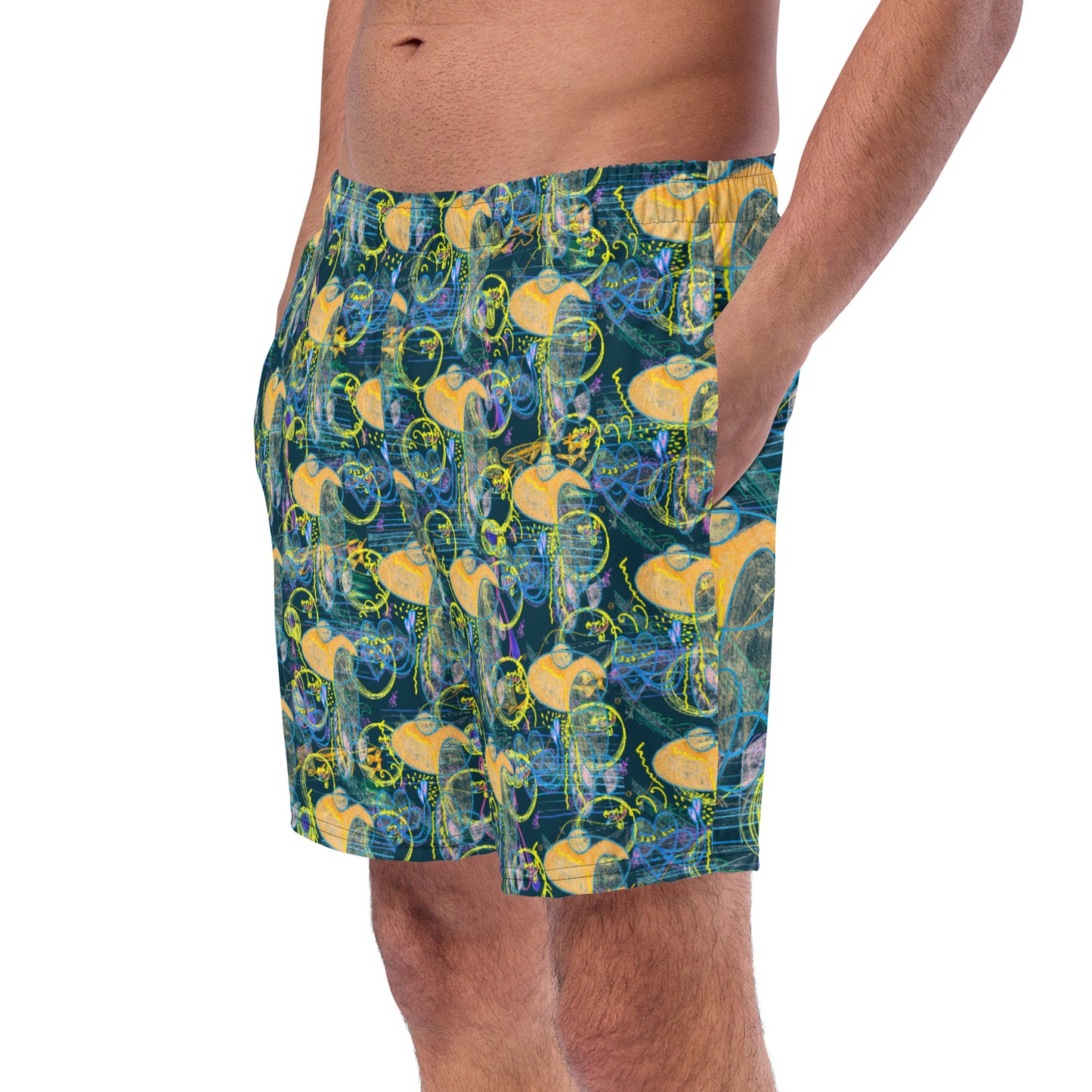 GET DOWN TO BUSINESS, masculine recycled swim trunks