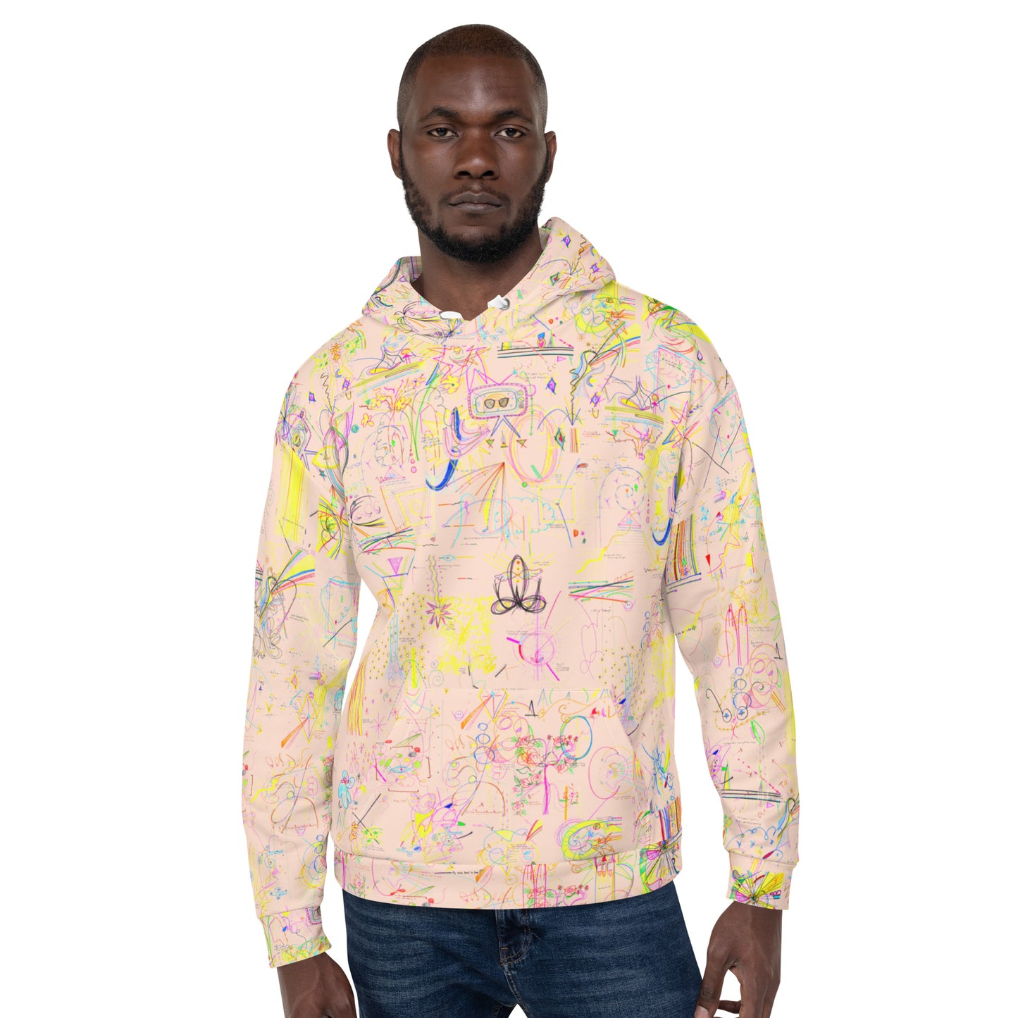 All At Once, recycled unisex hoodie in light pink