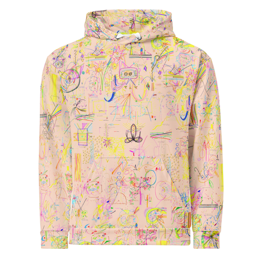 'YOUR BLESSINGS ARE PROTECTED' recycled hoodie in light pink