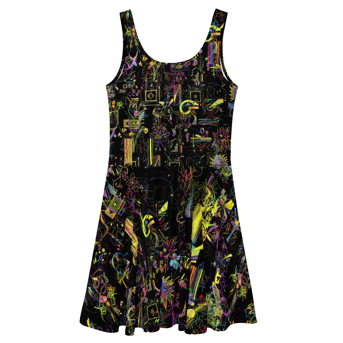 'YOUR BLESSINGS ARE PROTECTED' skater dress in black