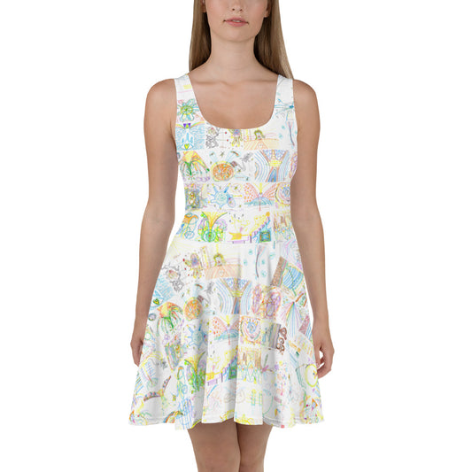WE ARE ONE WOMAN, skater dress in white