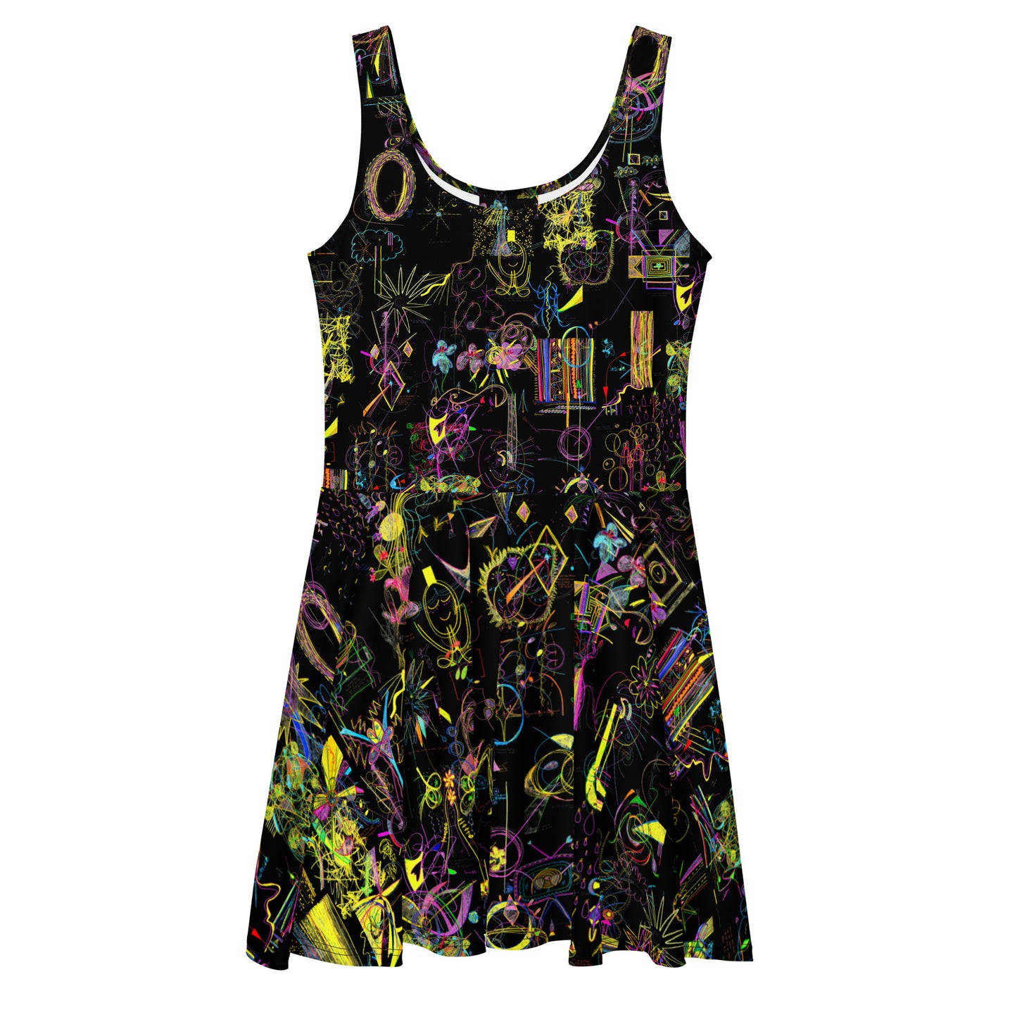 'YOUR BLESSINGS ARE PROTECTED' skater dress in black