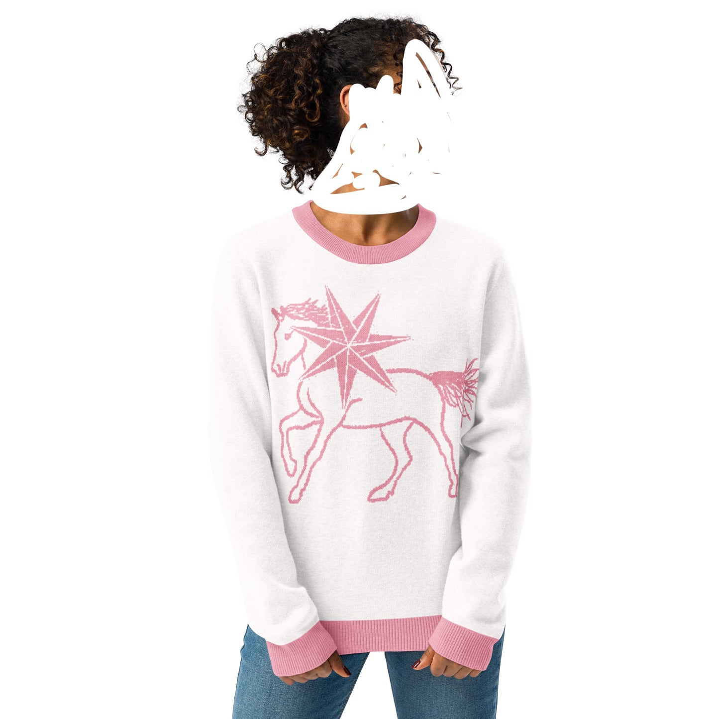 'THE ONLY HORSE I RIDE' knit in pink