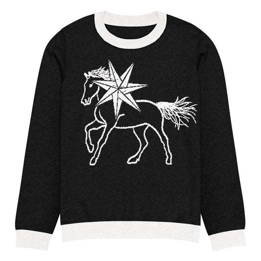 'THE ONLY HORSE I RIDE' knit in black