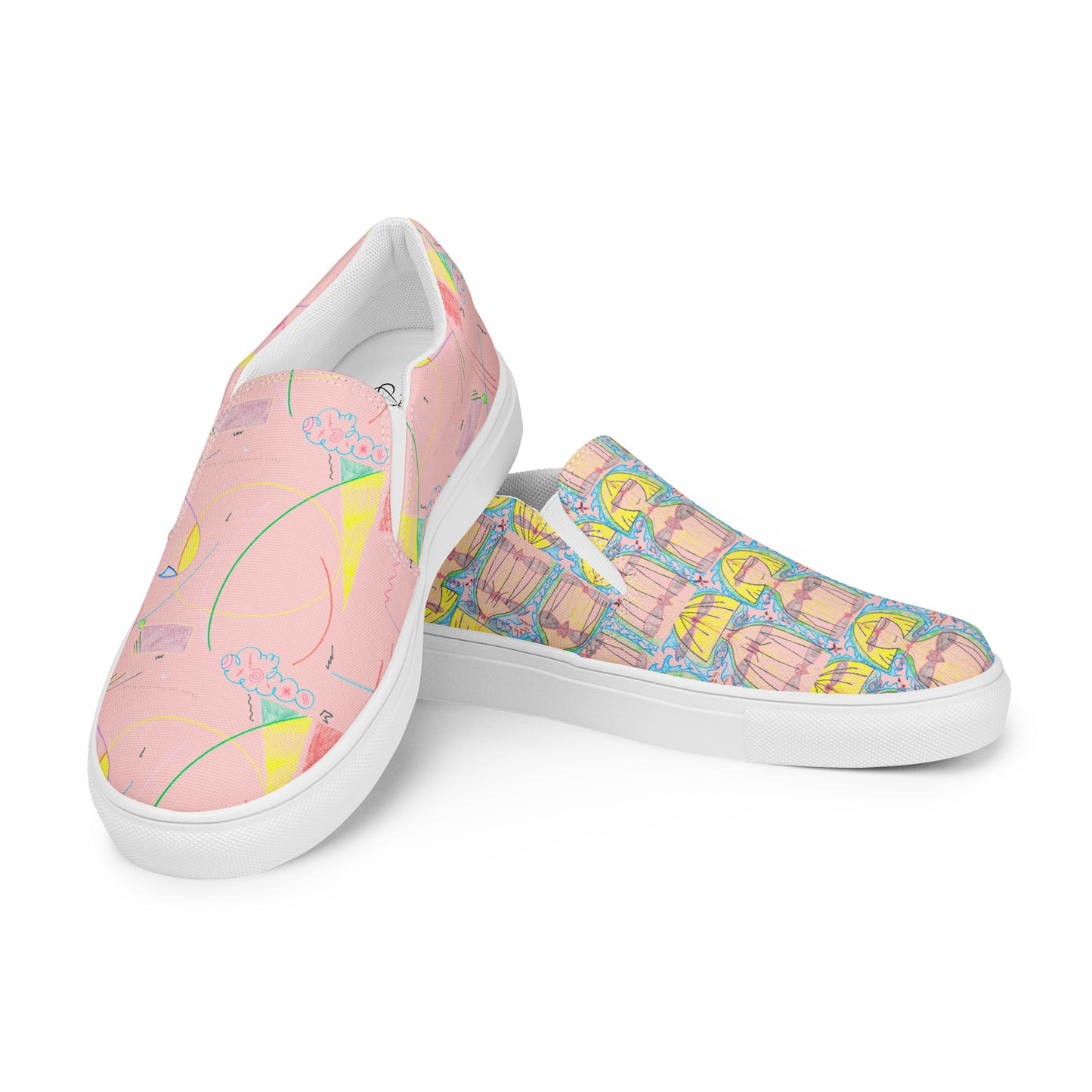 TruFlow, feminine slip-on canvas shoes in light pink