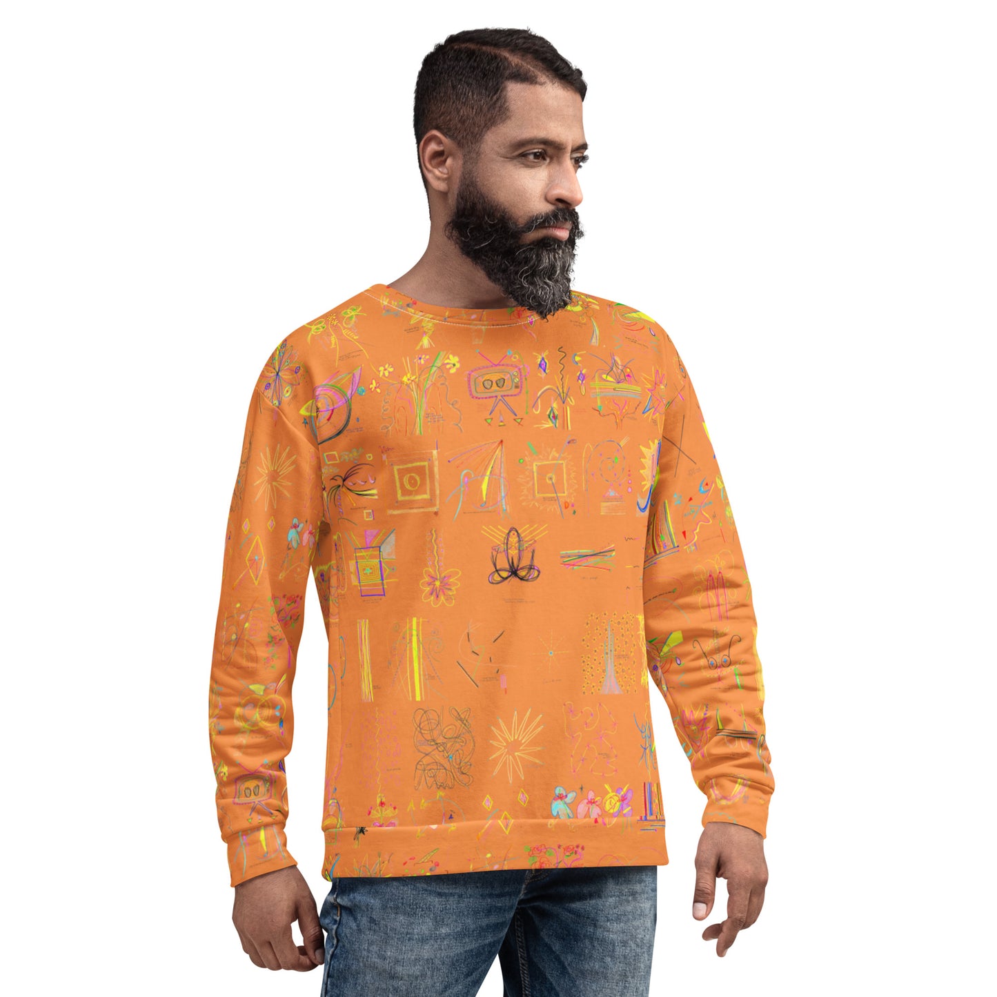 Check In, sweatshirt in orange
