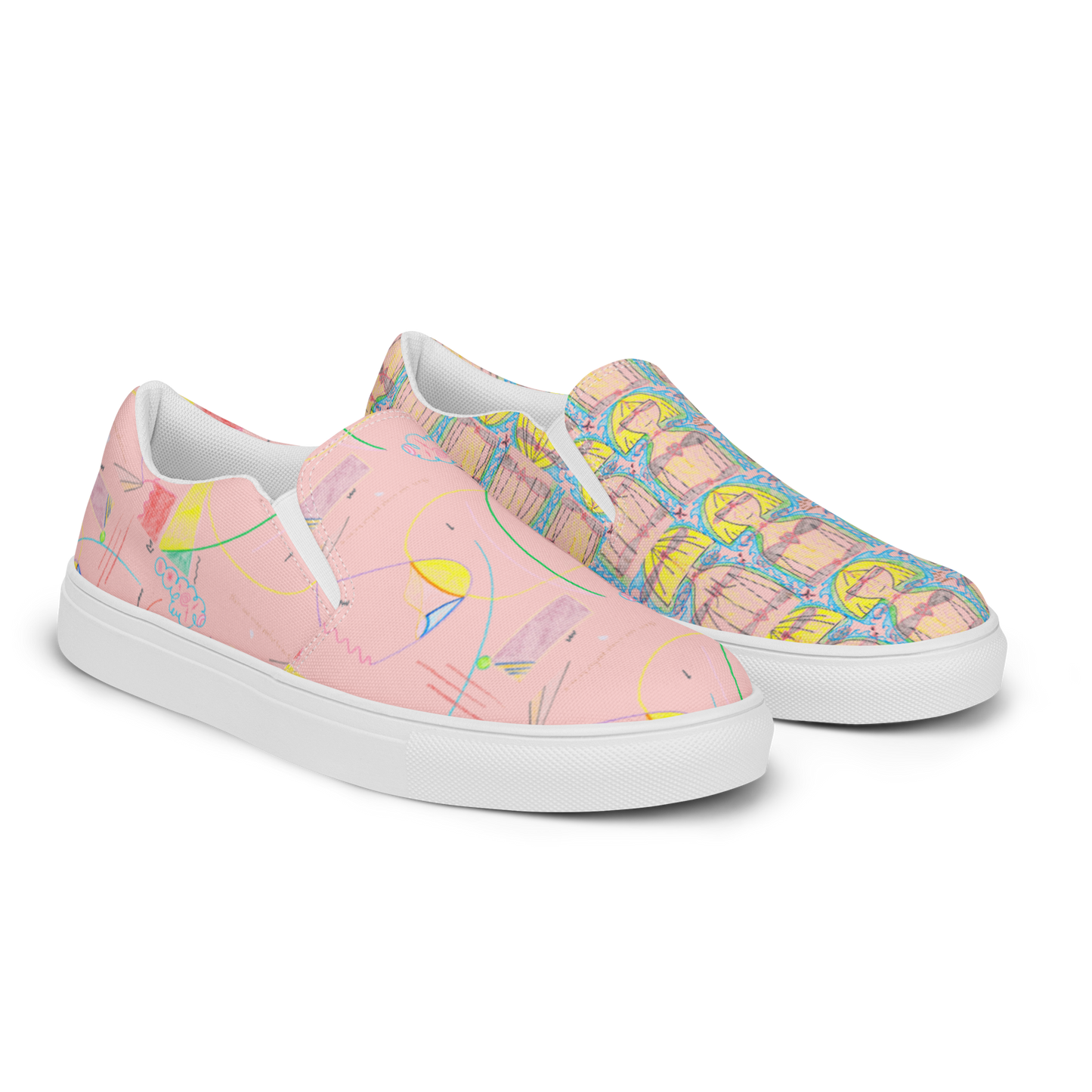 TruFlow, feminine slip-on canvas shoes in light pink